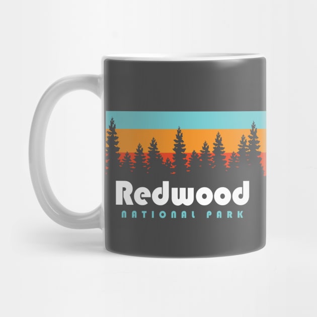 Redwood National Park California Retro Vintage Trees by PodDesignShop